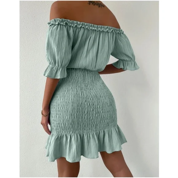 Boho Off shoulder Ruffle Dress - Picture 4 of 10
